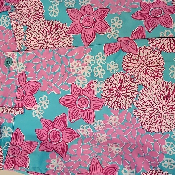 LILLY PULITZER Cropped Blue Pink White Flowe Print Pants Size 2 - Picture 4 of 14